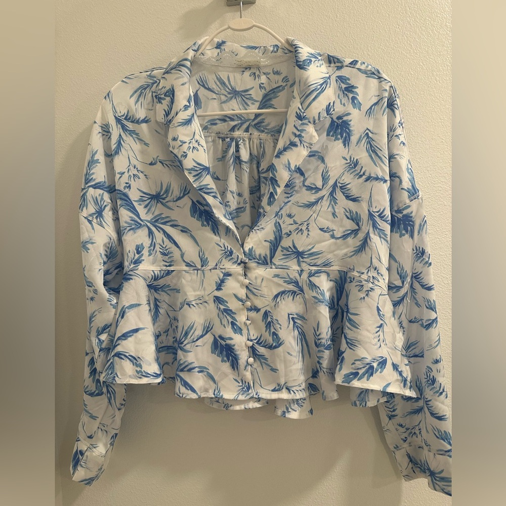 Free People Intimates Floral Blue and White sleep set